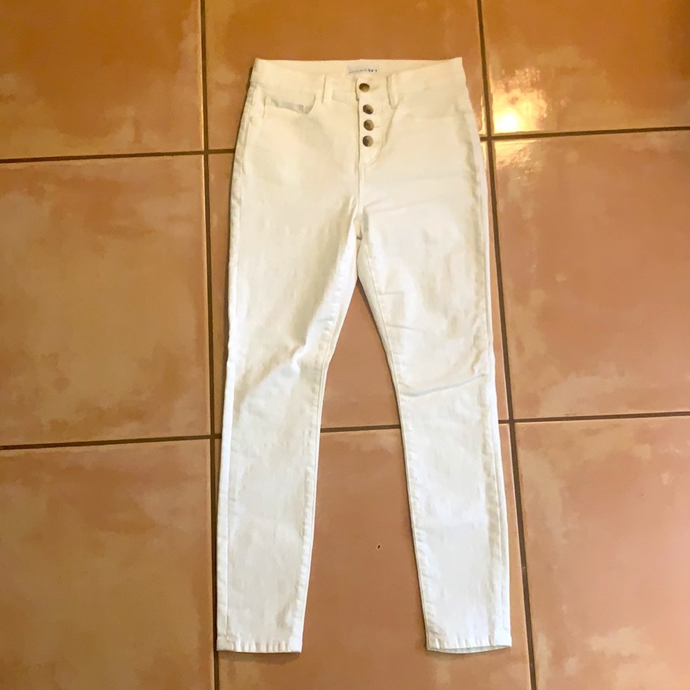 Ann Taylor Loft white button up jeans